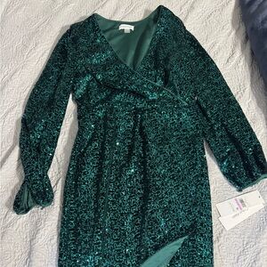 Calvin Klein Forest Green V-Neck Top